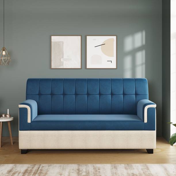 Allie Wood Fabric 3 Seater  Sofa