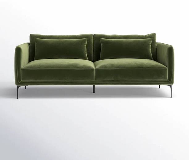lazycat 3 Seater Sofa for Living Room | Modern Fabric Couch with Cushions & Wooden Legs Fabric 3 Seater  Sofa