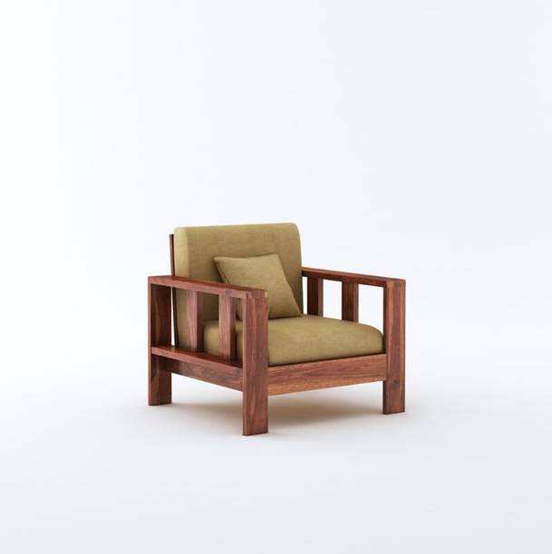 SUNCROWN Monarch Sheesham wood for livingroom/bedroom/seating Fabric 1 Seater  Sofa