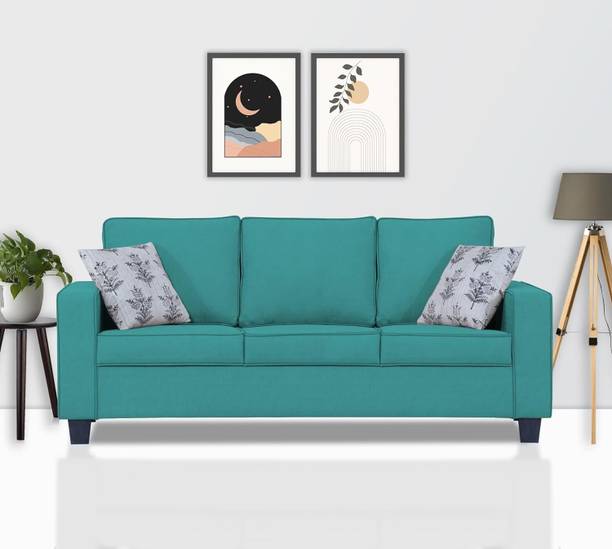 DMK Solid Wood Framed Upholstered Three Seater Fabric Sofa For Living Room/ Office | Fabric 3 Seater  Sofa