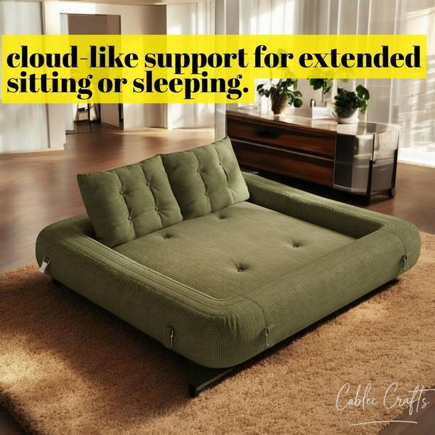 Cablec Crafts Cablec Crafts Modular Corduroy Convertible Sofa Fabric 2 Seater  Sofa