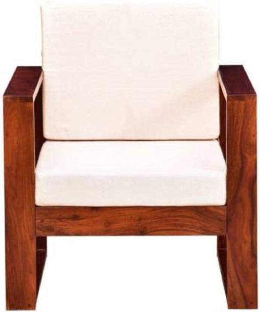Cherry Wood Rosewood (Sheesham) Fabric 1 Seater  Sofa
