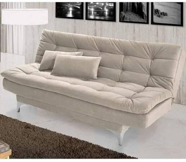 Comfort Zone Hub 3 Seater Sofa Cum Bed Two Cushions Perfect for Home Living and Guests Fabric 3 Seater  Sofa