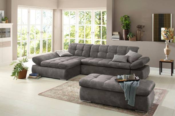fabrique Elementra L Shape RHS Fabric 5 Seater  Sofa