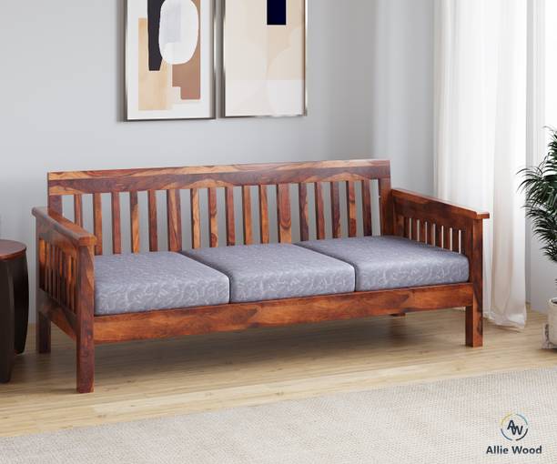 Allie Wood Fabric 3 Seater  Sofa