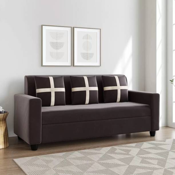 TAKELWOOD FABRIC 3 SEATER SOFA FOR BEDROOM /OFFICE Fabric 3 Seater  Sofa