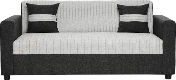 Fusion Furniture Factory Tulip Black & Silver 3S Fabric 3 Seater  Sofa