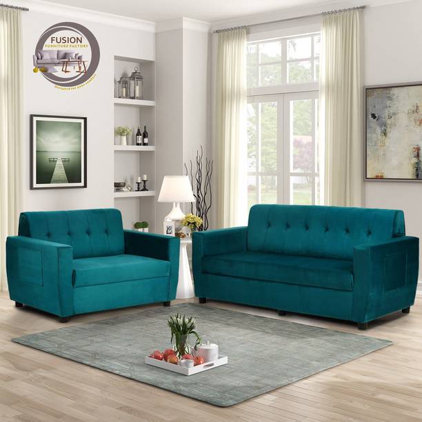 Fusion Furniture Factory Gloster Green 3+2 Sofa Fabric 5 Seater  Sofa