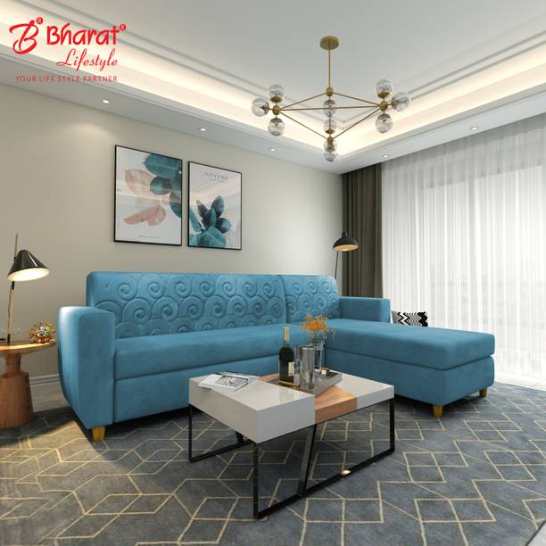 Bharat Lifestyle Zyra L-Shape Fabric 6 Seater  Sofa