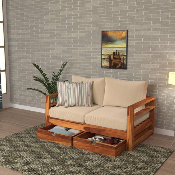 RaskWood RASKWOOD 2 Seater sofa for living room with drawers,sofa with storage, Fabric 2 Seater  Sofa