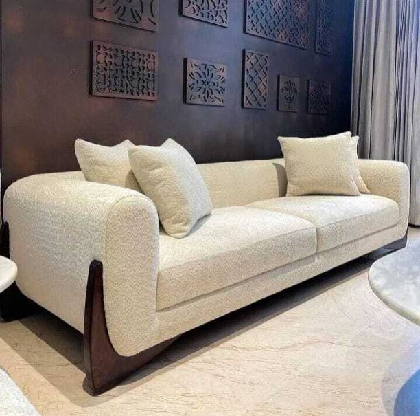 royalwood Fabric 3 Seater  Sofa