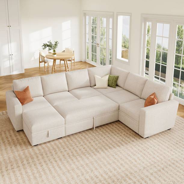 BambooBay Fabric 7 Seater Sofa