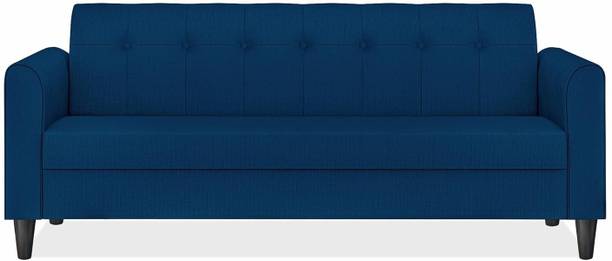 ADORNMART Wood Rio Elegant 3 Seater Sofa (Blue), 3-Person Sofa Fabric 3 Seater  Sofa