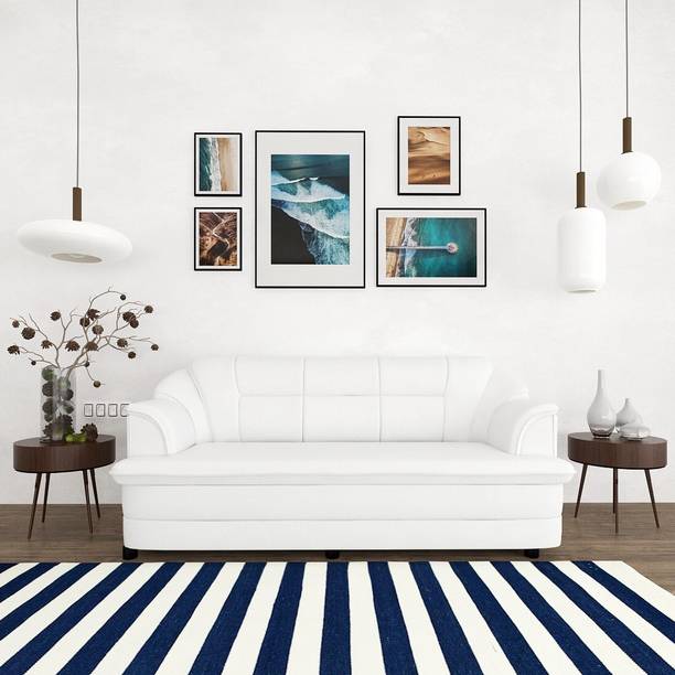 Sekar Lifestyle Butterfly Series Leatherette 3 Seater Sofa ( Finish Color -White ) Leatherette 3 Seater  Sofa
