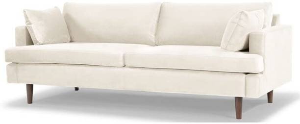 Metalsmith Square Arm Sofa for Living Room Guest Room Hotels Office Light Fabric 3 Seater  Sofa