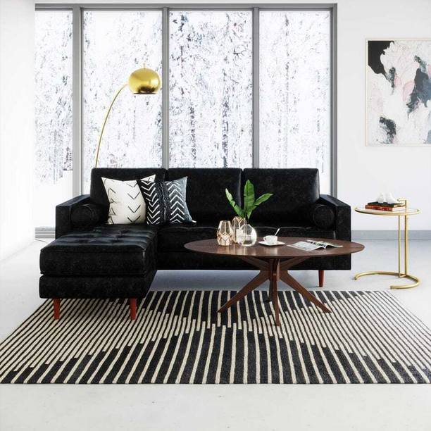 Soul Light Art WOODEN L SHAPE VELVET SOFA FOR LIVING ROOM Fabric 3 Seater  Sofa