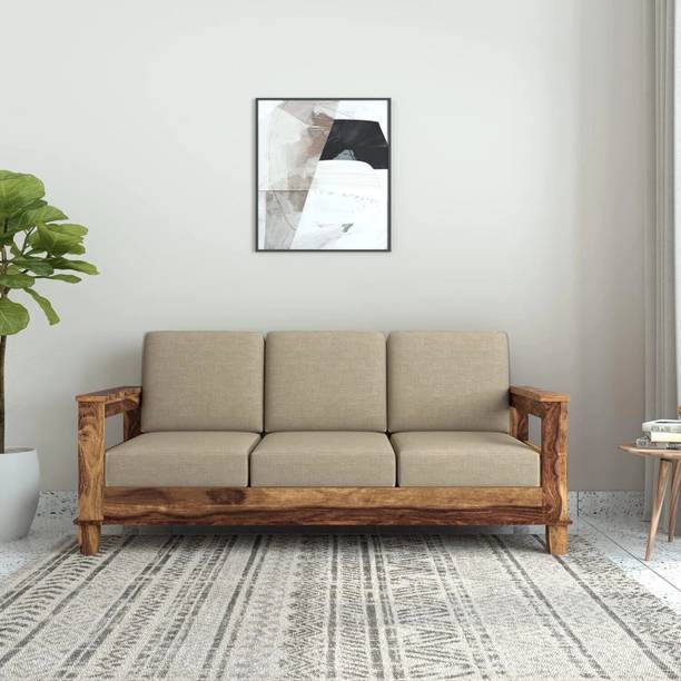 Rajgharana Solid Sheesham Wood 3 Seater Sofa For Living Room, Hotel, Office, Café. Fabric 3 Seater  Sofa