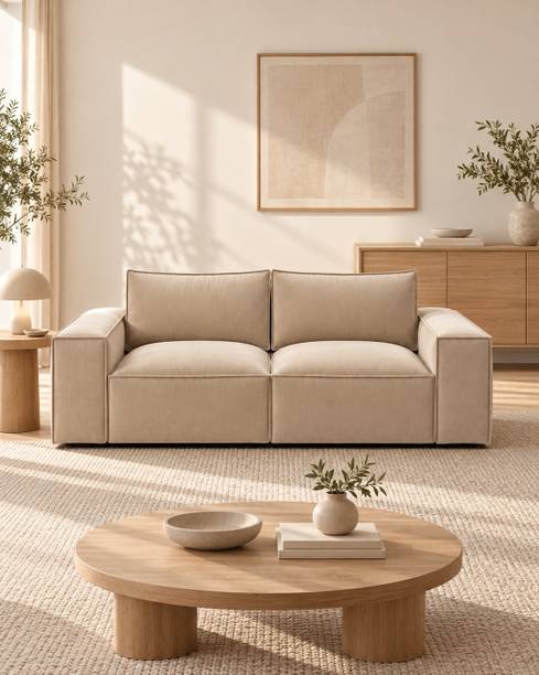 Sleepily Orlena Premium Velvet Fabric 2 Seater  Sofa