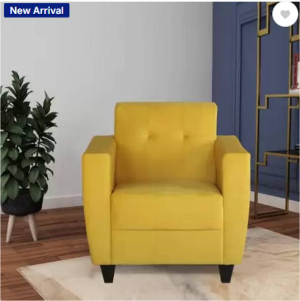 SS CRAFTMAKERS Tufted Back One Seater Sofa Yellow Fabric 1 Seater Sofa Fabric 1 Seater  Sofa