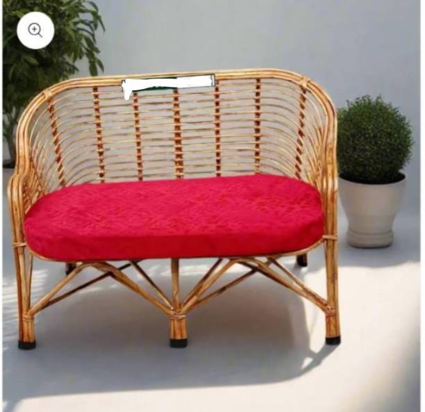 CRAFTCANE Cane Two Seater Sofa with Cushion for Home, Living Room, Studio Solid Wood 2 Seater  Sofa