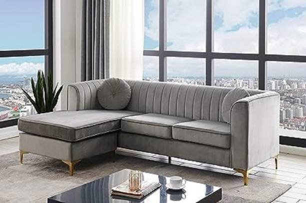 Klenta Home Decor Fabric 'L' Shaped Four Seater Sofa For Living Room/ Office/ Guest Room || Fabric 4 Seater  Sofa