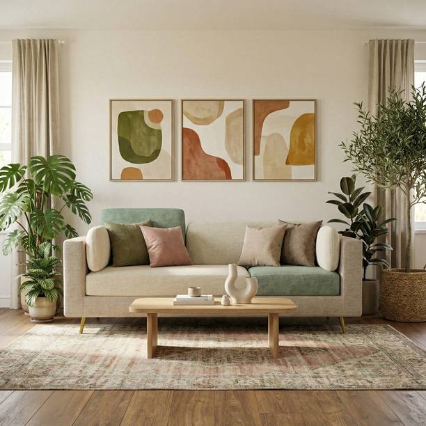 MagickHome Nuvola Air Premium Latex Fabric 3 Seater  Sofa