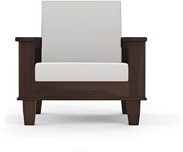 CLANECRAFT Solid Sheesham Wood One Seater Sofa For Living Room/ Hotel / Office/ Café | Fabric 1 Seater  Sofa