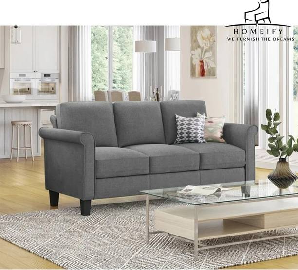 Homeify Emory 3 Seater Fabric Sofa for Living Room Fabric 3 Seater  Sofa