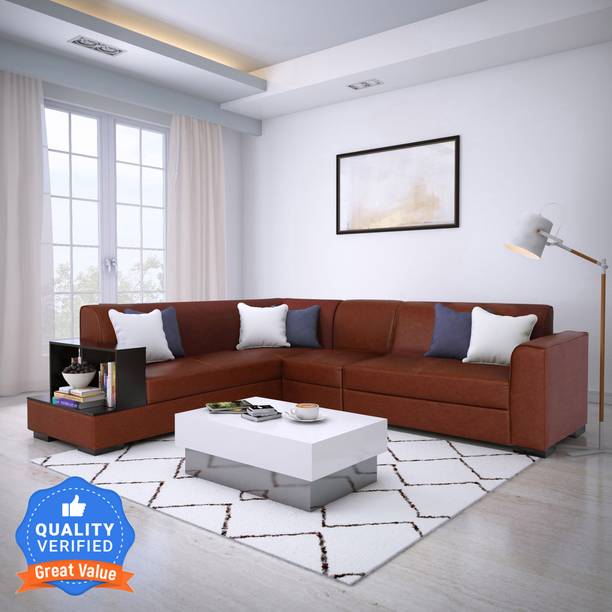 Flipkart Perfect Homes Conwy L Shape LHS Leatherette 6 Seater  Sofa