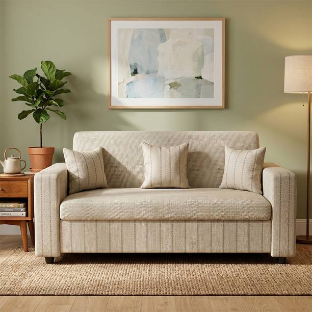 Flipkart Perfect Homes Crete Fabric 3 Seater Sofa