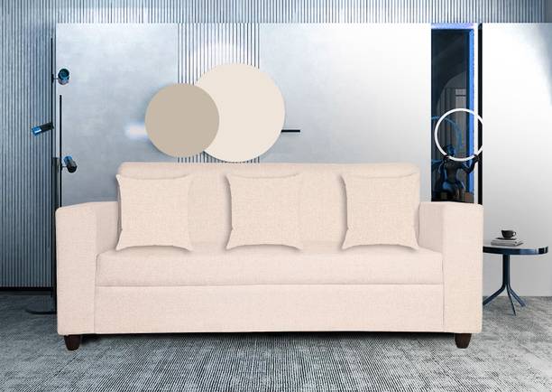 LIVEWELL Premium Quality Jute Fabric 3 Seater  Sofa