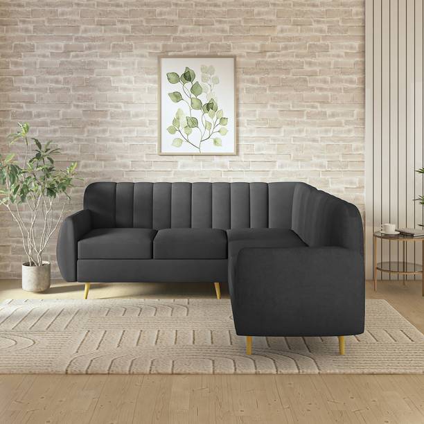 Wakeup India Hazy Pocket Spring Cushion Sofa Set 5 Seater Fabric LHS L Shape Sofa Fabric 5 Seater  Sofa