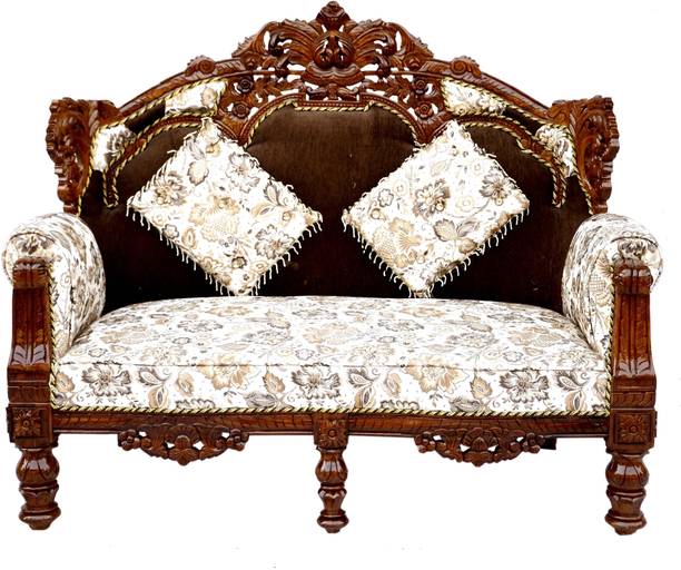 MAM ENTERPRISE Wooden Sheesham Sofa 2 Seater with Cushion for Living Room Bedroom l Hall Fabric 2 Seater Sofa