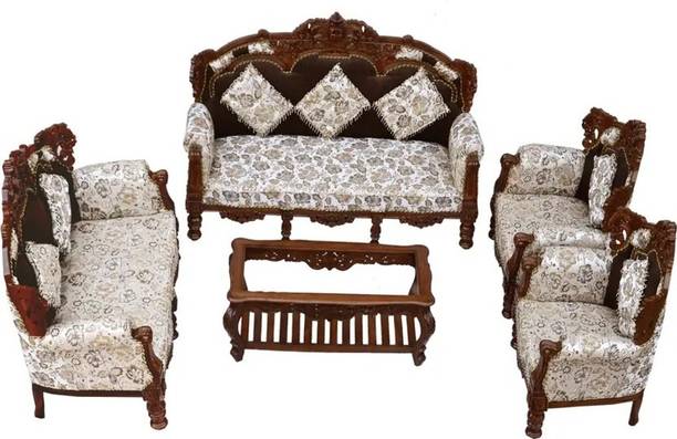 Home wood Fabric 3 + 2 + 1 + 1 Sofa Set (Polished Finish, Pre-assembled) Fabric 7 Seater  Sofa