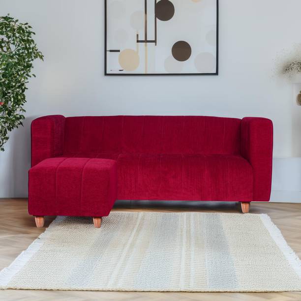 Seventh Heaven Tokyo 4 Seater Sofa with Ottoman, Chenille Molfino Fabric: 2 year Warranty Fabric 3 + 1 Sofa Set