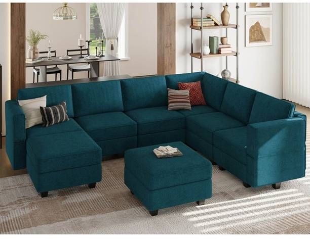 Apostate Astoria 7 Seater L shaped Sectional Sofa For Living Room Fabric 7 Seater  Sofa