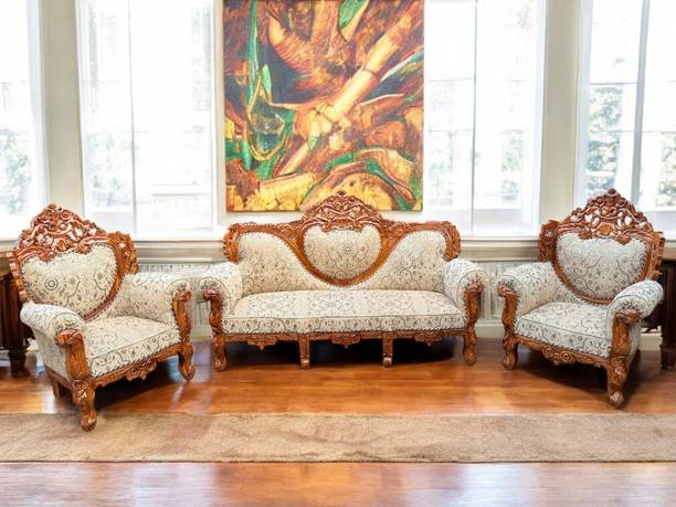 W.S.HANDICRAFTS Fabric 5 Seater Sofa