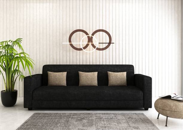 Flipkart Perfect Homes Molfino Fabric Sofa with Cushions for Living Room Office & Hotel Furniture Fabric 3 Seater  Sofa