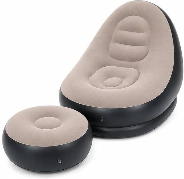 JayShriRadha Inflatable Lounge Chair with Air Pump & Footrest, 2-in-1 Folding Recliner Sofa Inflatable Sofa/ Chair