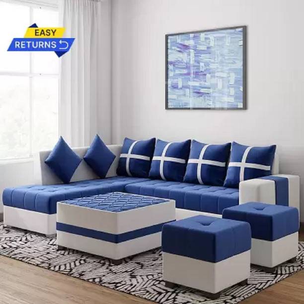 lifestyle furniture SIGNATURE BLUE LEFT Leatherette 8 Seater Sofa