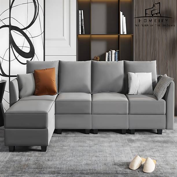 Homeify Katelyn 5 Seater Sectional Sofa for Living Room Fabric 5 Seater  Sofa