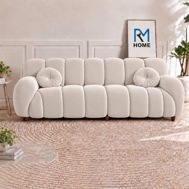 RM HOME Akansha Luxury Fabric 3 Seater Sofa