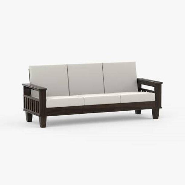 Cherry Wood Rosewood (Sheesham) Fabric 3 Seater  Sofa