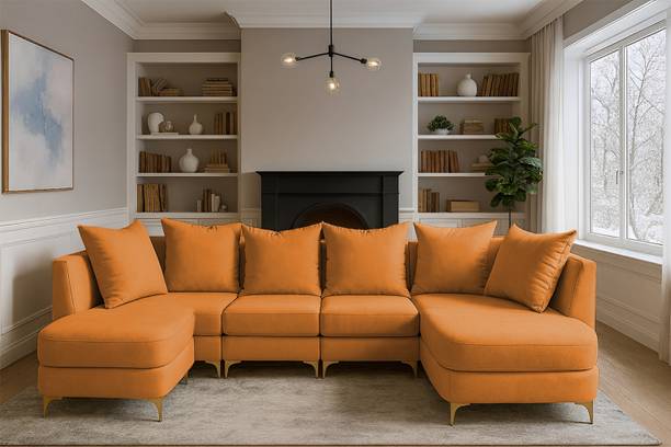 Casaliving Zoe Solid Wood 8 Seater  Sofa