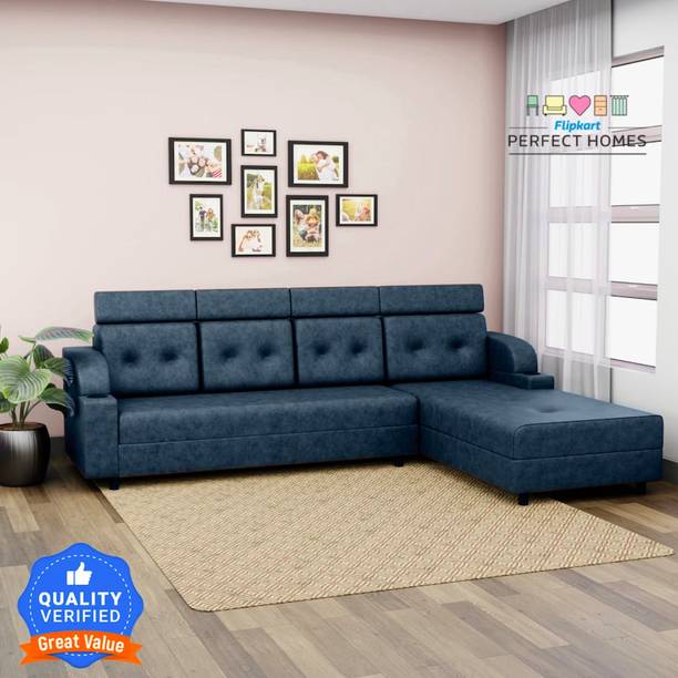 Flipkart Perfect Homes Irena RHS Suede Fabric Fabric 6 Seater  Sofa