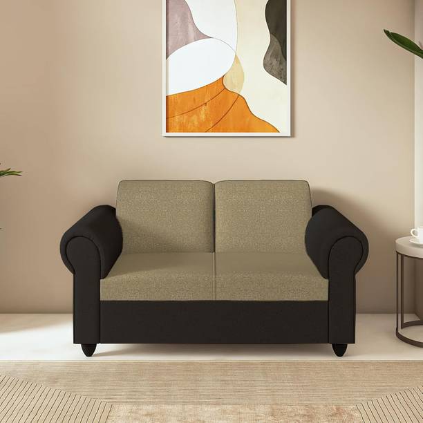 Wakeup India Snugy Sofa 2 Seater Coffee and Mouse Fabric 2 Seater  Sofa