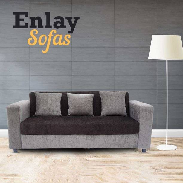 Enlay Multicolour Fabric 3 Seater  Sofa