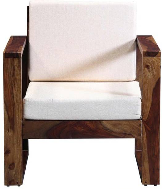 Cherry Wood Sheesham Solid Wood Fabric 1 Seater  Sofa