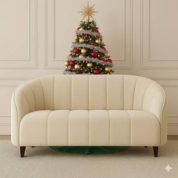 CARLTON LONDON Amelia Two Seater Velvet Fabric Sofa Fabric 2 Seater Sofa