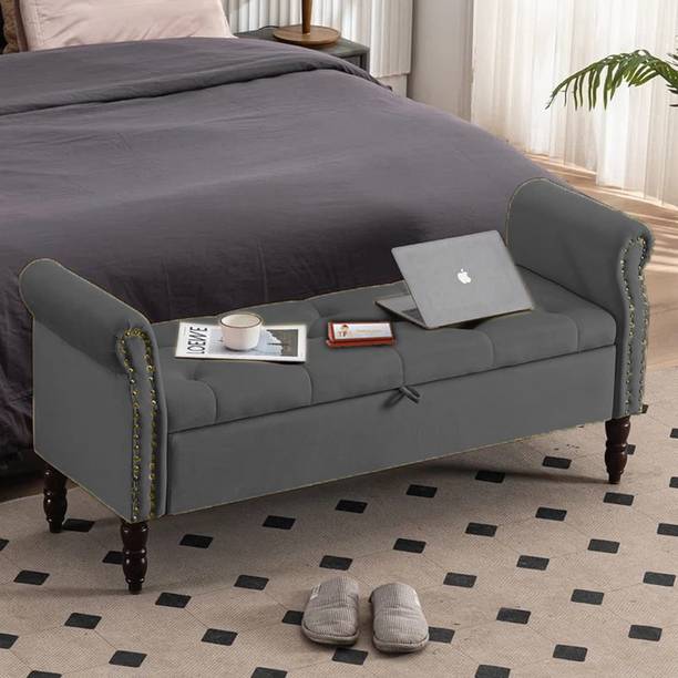 TFS Luxury Tufted Nail-Head-Trim Settee/Sofa 2 Setter With Two Round Boaster Pillow Solid Wood Settee